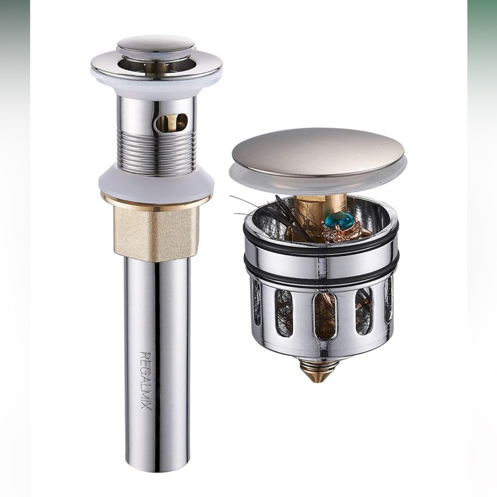 Vessel Sink Drain,Bathroom Faucet Vessel Sink Pop UpDrain Stopper,Brushed Nickel